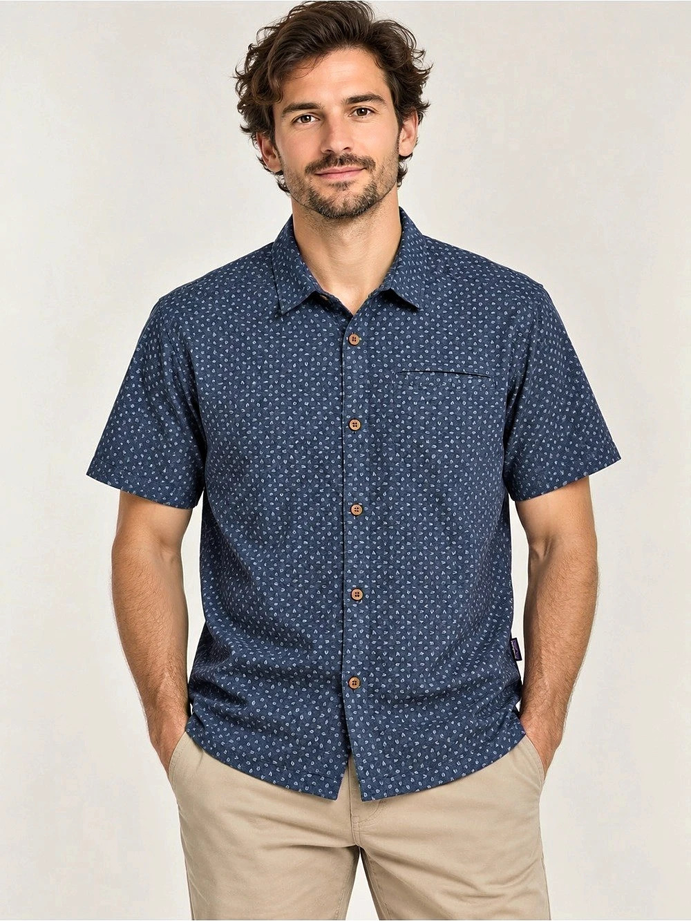 Patagonia Medium's Go To Shirt Men's Organic Cotton Hemp Shirt Size Medium